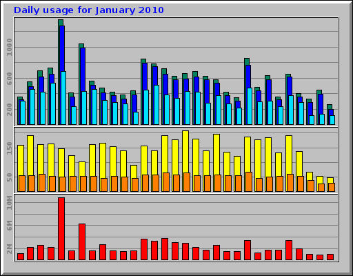 Daily usage for January 2010