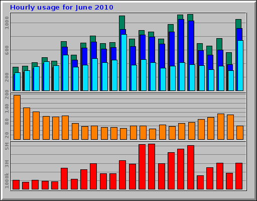 Hourly usage for June 2010